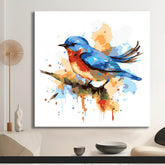 Watercolor bird - paint by numbers